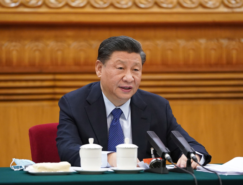 2021年3月7日，習(xí)近平參加十三屆全國人大四次會議青海代表團(tuán)的審議。