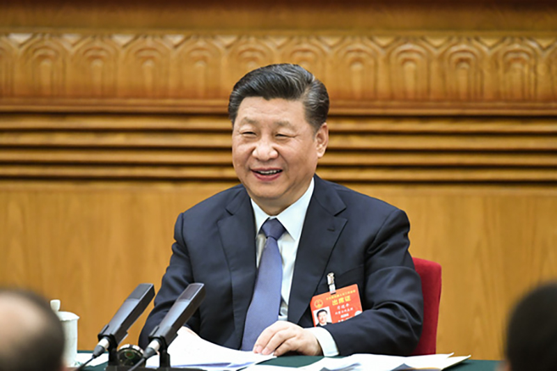 2019年3月5日，習近平總書記參加十三屆全國人大二次會議內蒙古代表團的審議。
